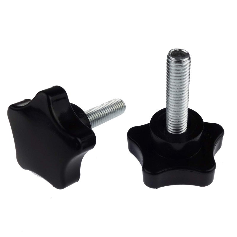 Kasteco 2 Pack Black 8mm(M8) Thread Replacement Star Hand Knob Tightening Screw (M8 x 30mm) - Image 1